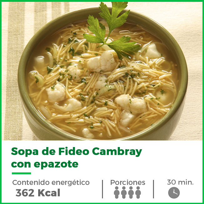 Sopa de Fideo Cambray con epazote – Yemina